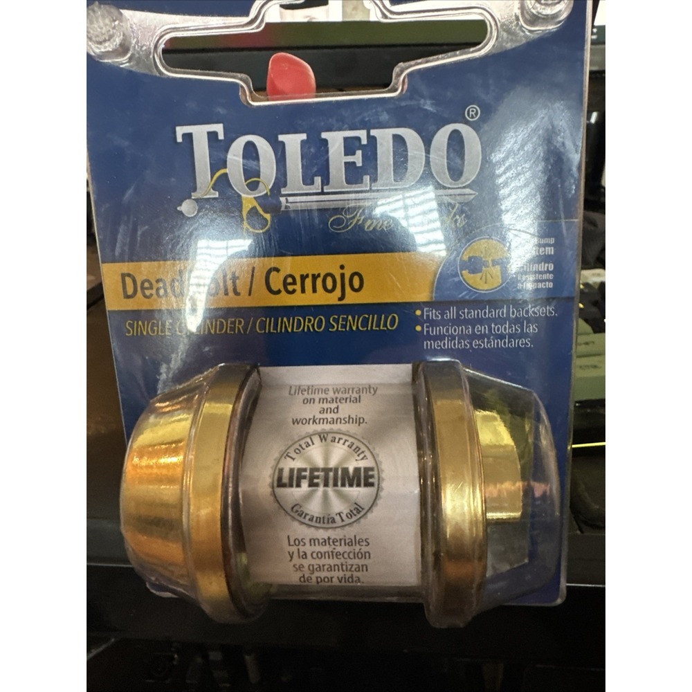 Toledo Single Cylinder Deadbolt Polished Brass new in package..7‎